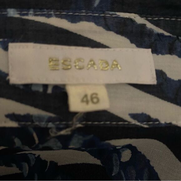 Escada Printed Long Sleeve Button Down Blouse Size 46 - Picture 6 of 9